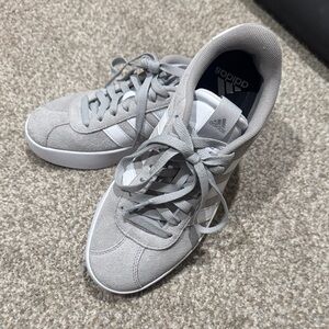 Adidas Women's Light Gray Suede Sneakers